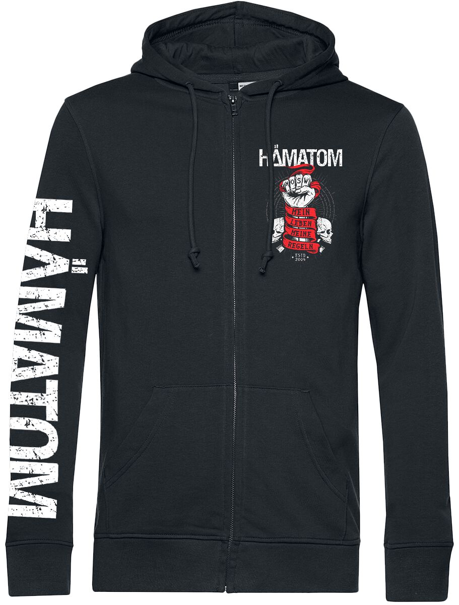 Mein Leben - Meine Regeln | Hämatom Sweat-shirt zippé à capuche