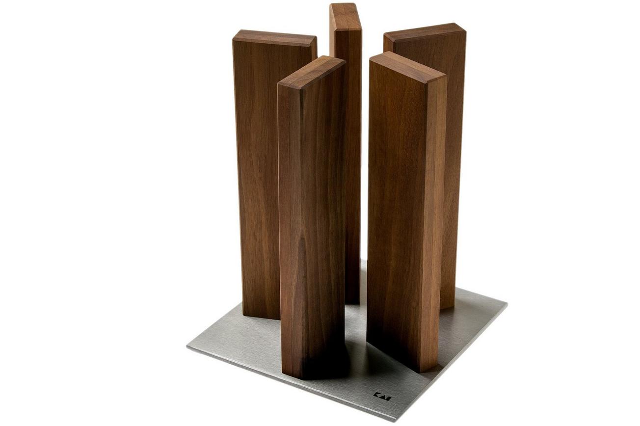 Kai Stonehenge magnetisch messenblok, edelstaal/walnoothout, STH-5