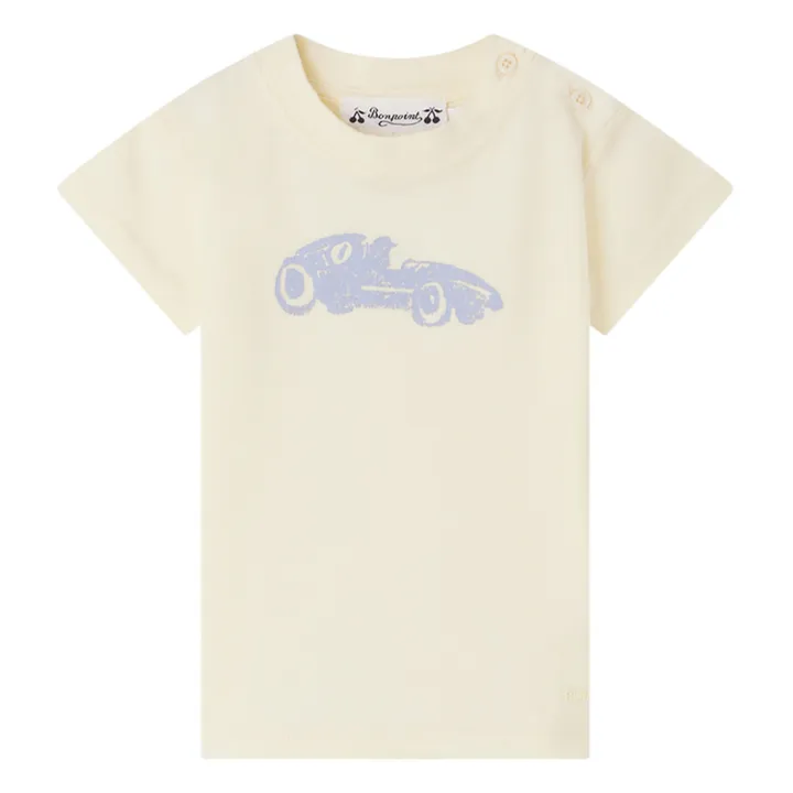 Bonpoint T-Shirt Voiture Tom | Ecru