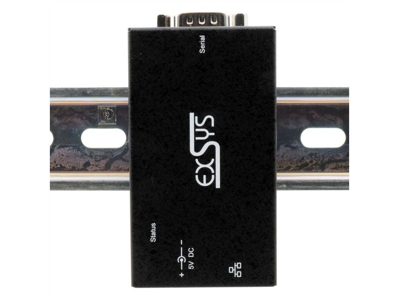Exsys Serieller Geräteserver EX-6111-2PoE 1-Port-RS-232 Ethernet PoE zu 1x RS-232 port, inkl. 5V/4A Netzteil