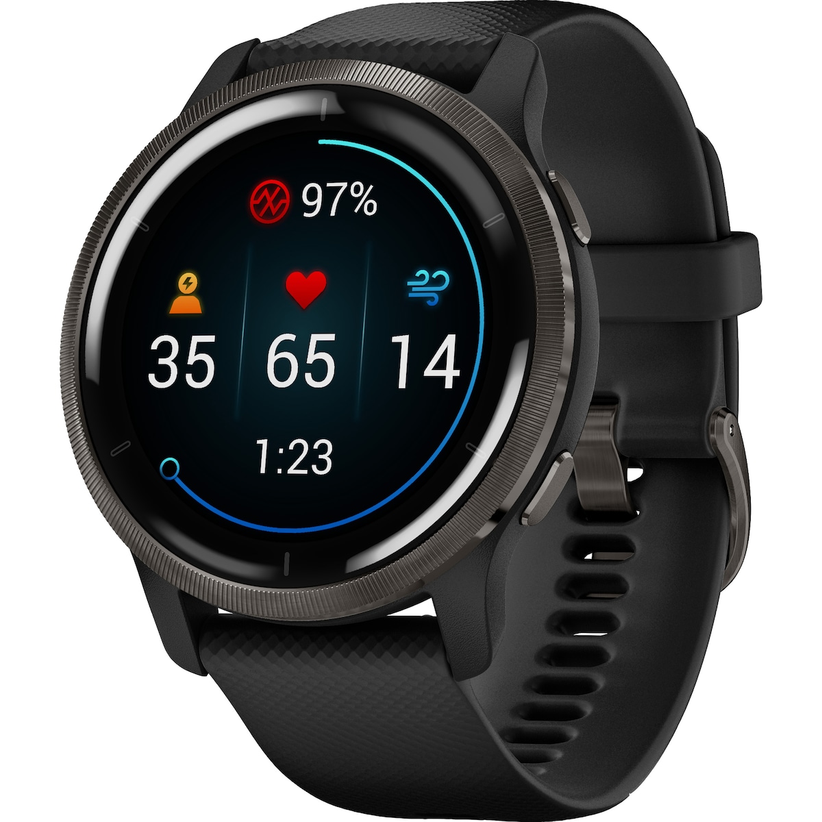 Garmin Venu 2 GPS smartklokke (skifersort)