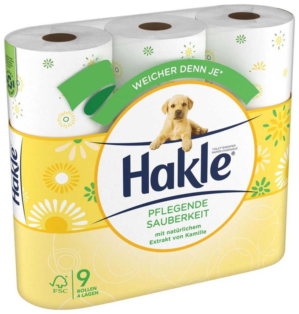 HAKLE Toilettenpapier Pflegende Sauberkeit<br>9 Stück