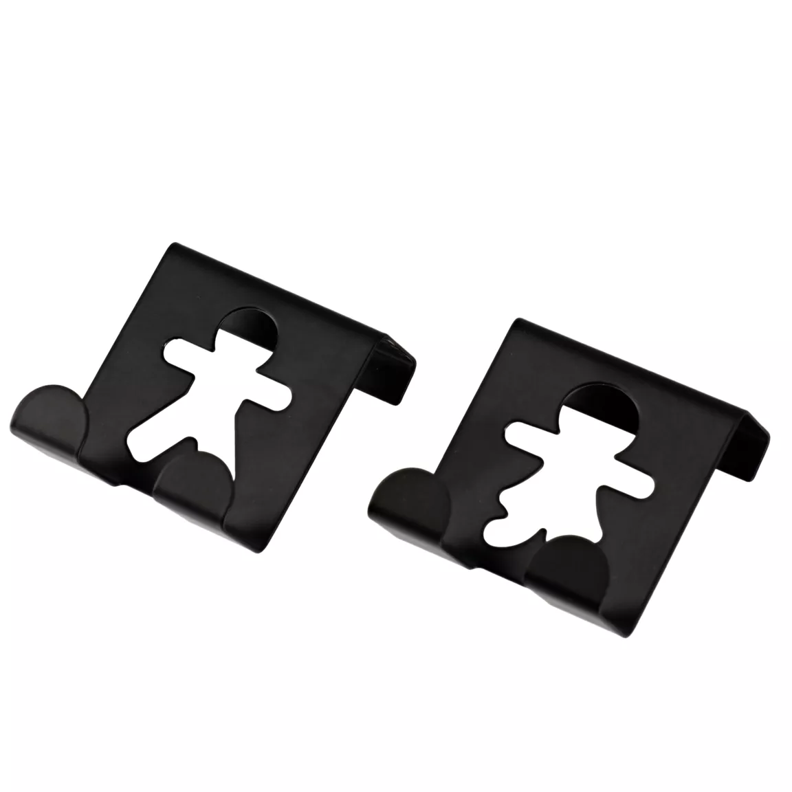 Lot de 2 patères à suspendre métal (H5 cm) Bonhommes Noir