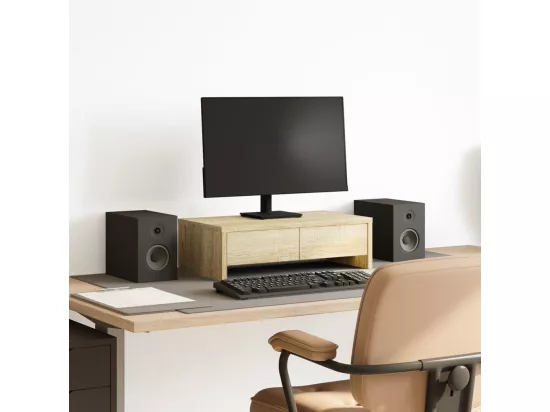 Support de moniteur avec tiroirs chêne sonoma bois d'ingénierie