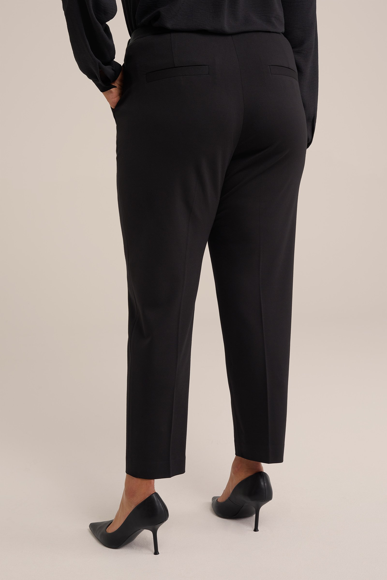 slim fit pantalon met stretch - Curve WE Fashion Zwart