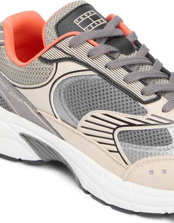 Tommy Jeans Sneakers laag 'ARCHIVE' beige donkergrijs neonoranje