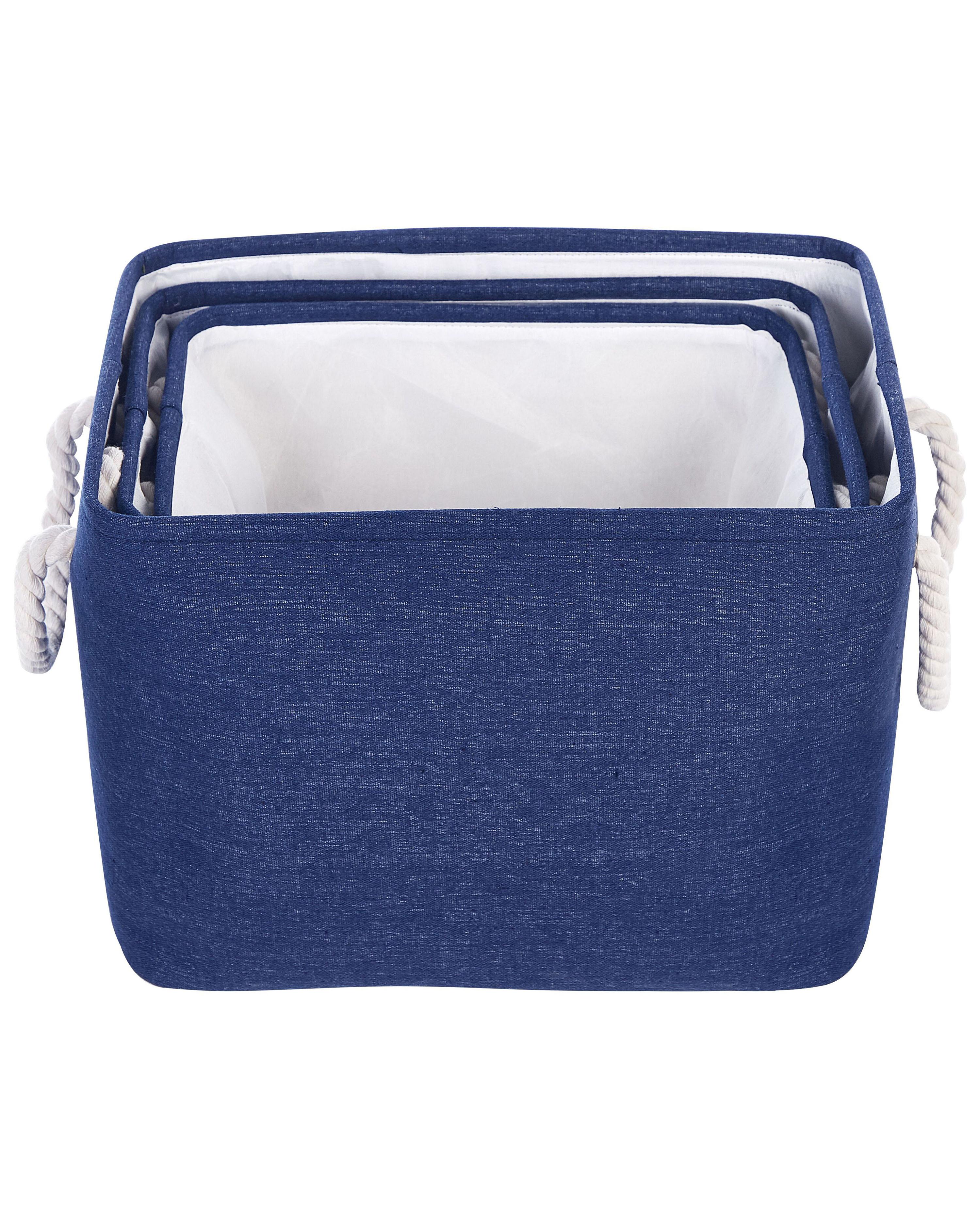 Set van 3 manden DARQAB Katoen Marineblauw