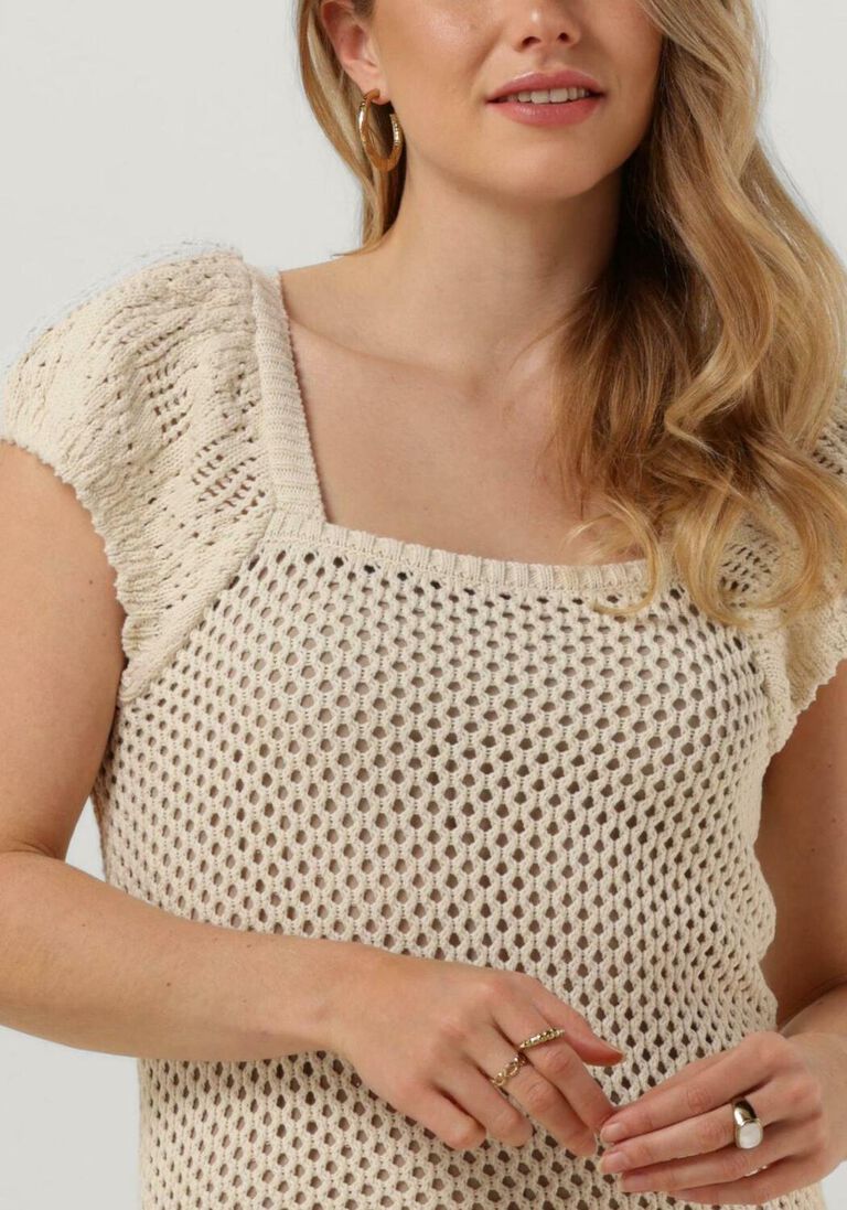 OBJECT zand object midi jurk objedita s/s knit dress a vip 23