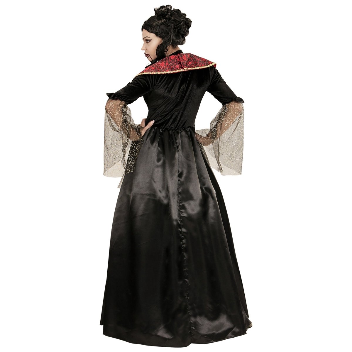 Halloween Jurk Rood Zwart Dames Vampier