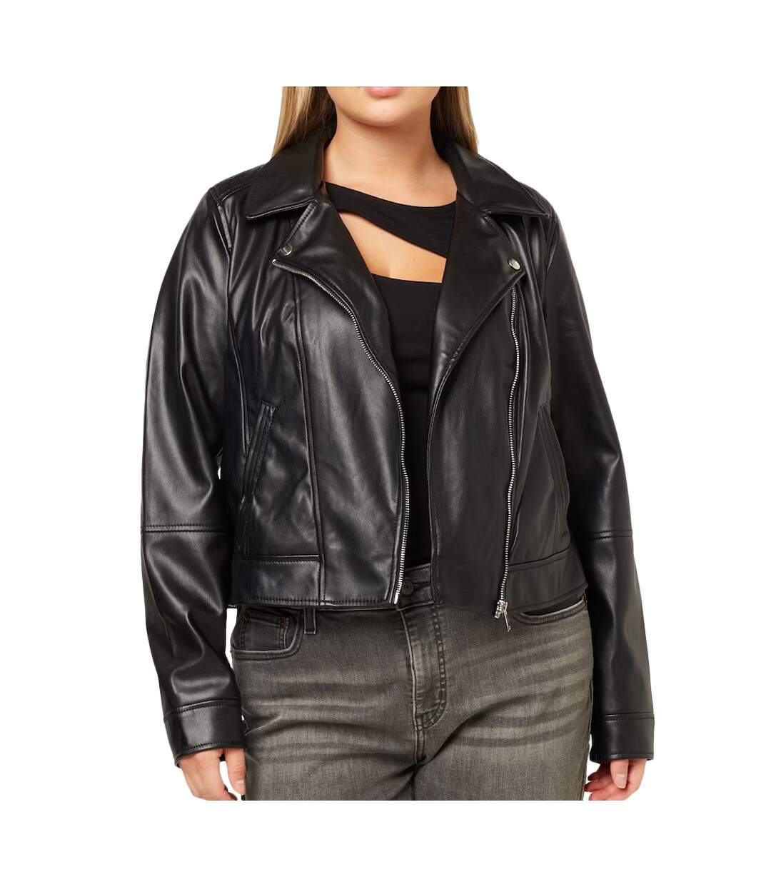 Veste Simili Cuir Noire Femme Vero Moda Curve Bellaanna