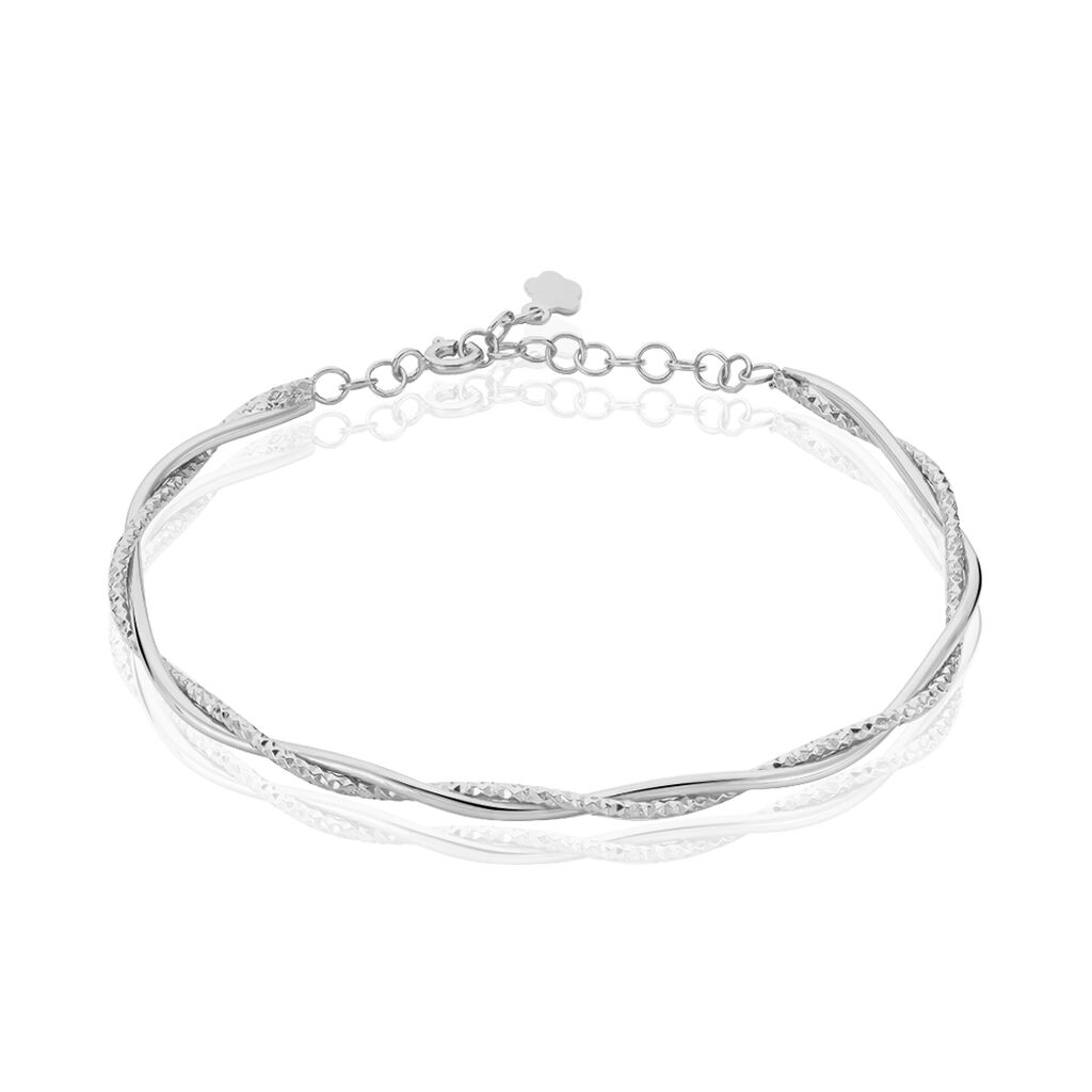 Bracelet Abie Torsade Argent Blanc
