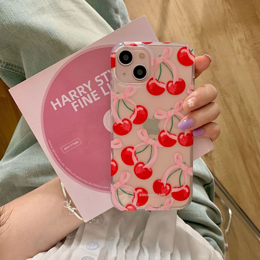 Galeon - Cherry telefoonhoesje - iPhone 16 Pro Max / 16 Pro / 16 Plus / 16 / 15 Pro Max / 15 Pro / 15 Plus / 15 / 14 Pro Max / 14 Pro / 14 Plus / 14 / 13 Pro Max / 13 Pro / 13 / 13 Mini