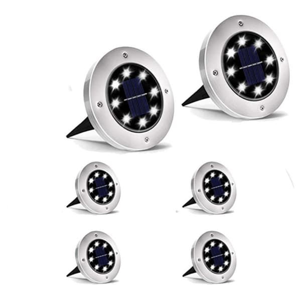 Solar Ground Lights 12 High Power LEDs 6-pack Flerfarget