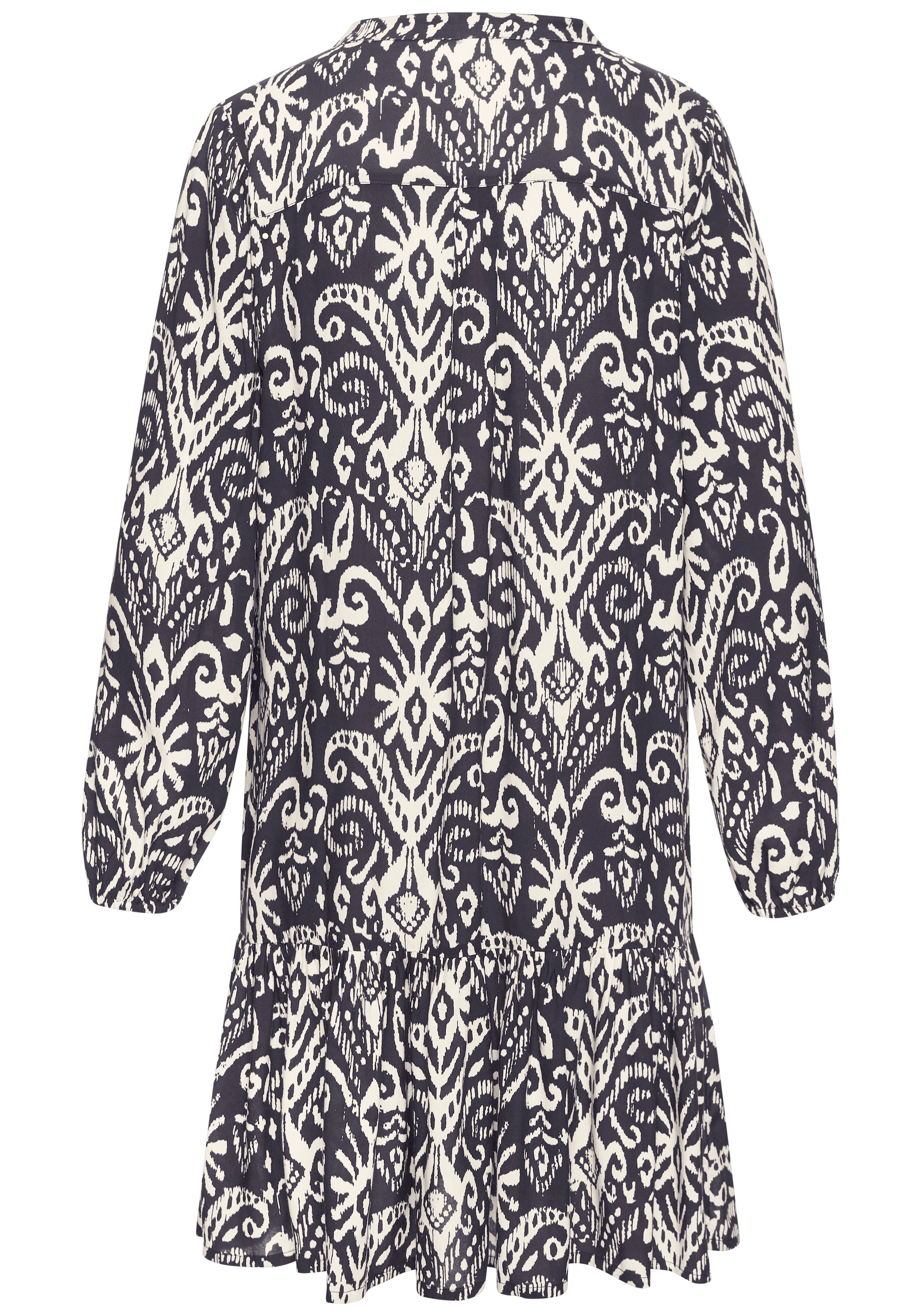 Vivance Longtunika , mit Volant am Saum, lockeres Blusenkleid im Boho-Style, Strandkleid