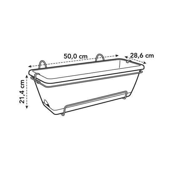 Jardinière barcelona en plastique taupe - L50cm