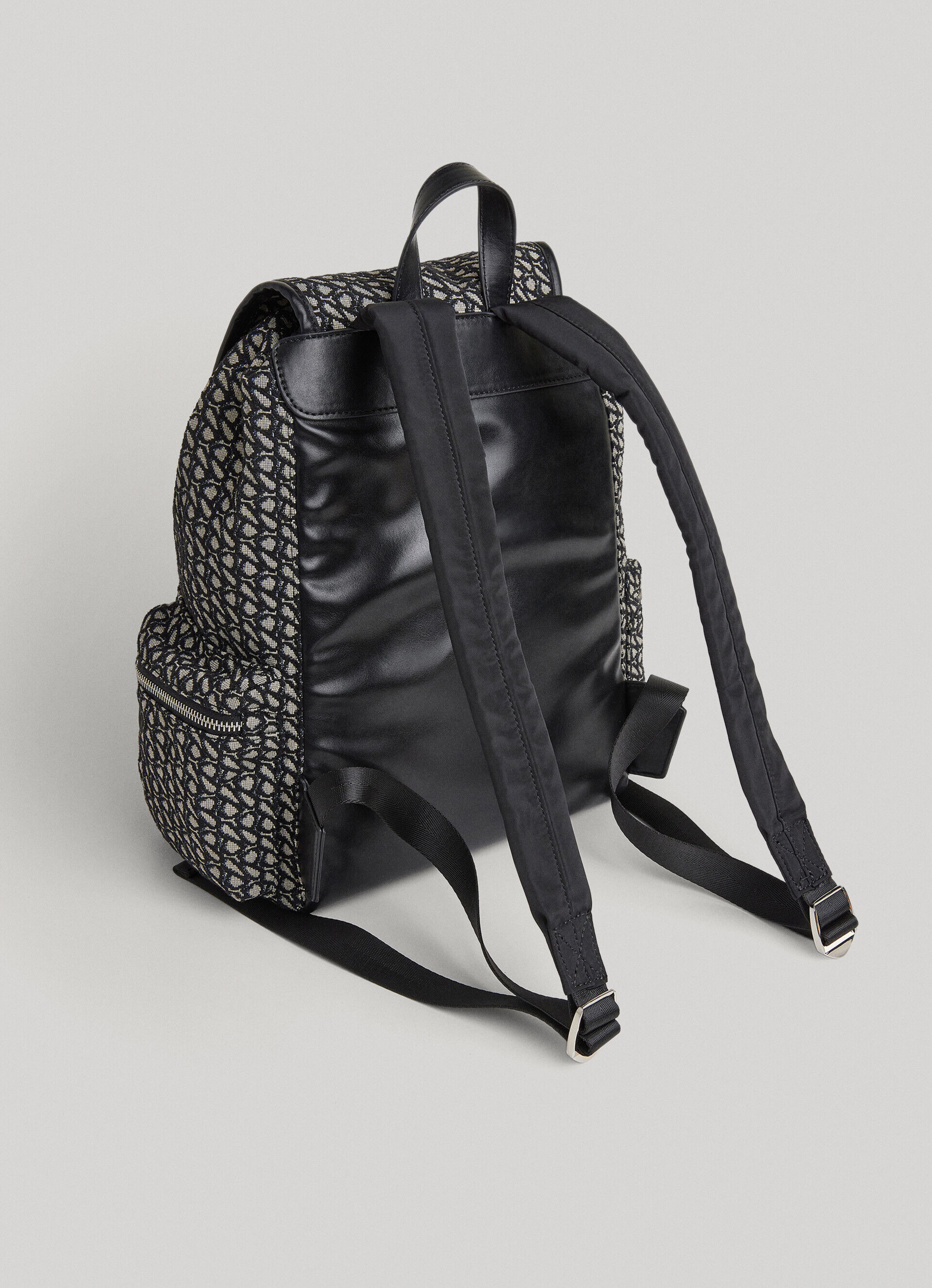Mochila de malha jacquard - preta, tamanho único