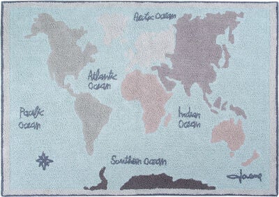 Lorena Canals Gulvteppe Vintage Map, Blue