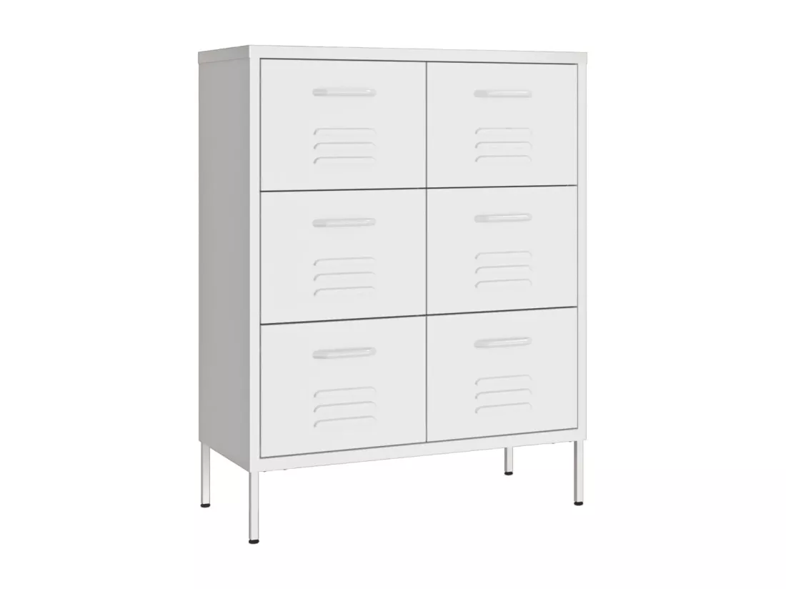 Armoire à tiroirs Blanc 80x35x101,5 cm Acier
