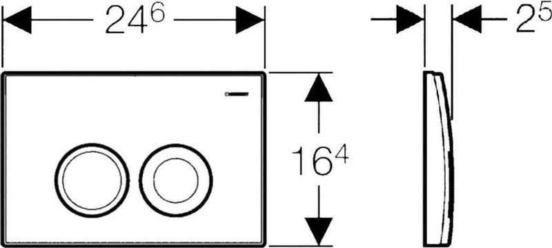 Geberit - Delta 25 - Bedieningsplaat - Mat Grijs - Mechanisch