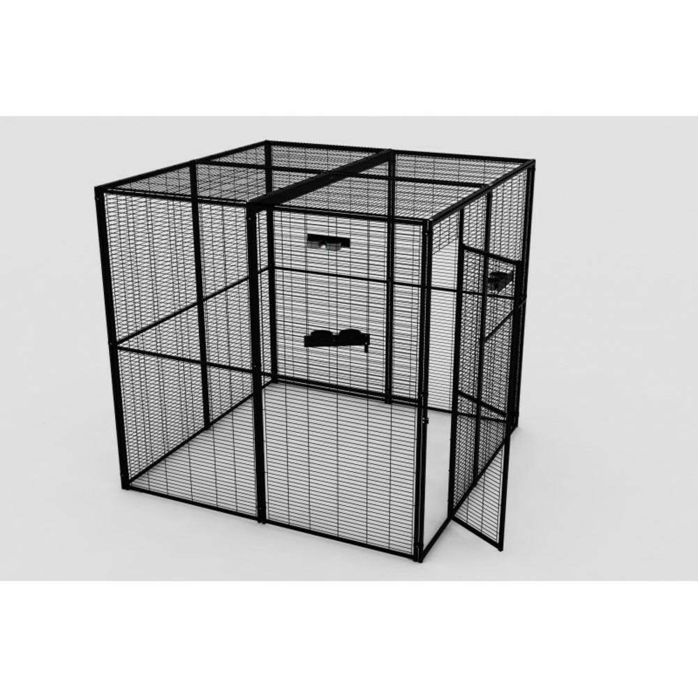 Volière de jardin pour perroquets de 4m² à toit maille