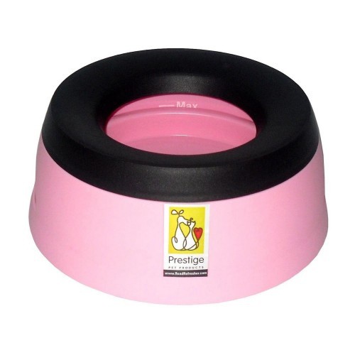 Tigela de água anti-respingos para cães ou gatos, rosa