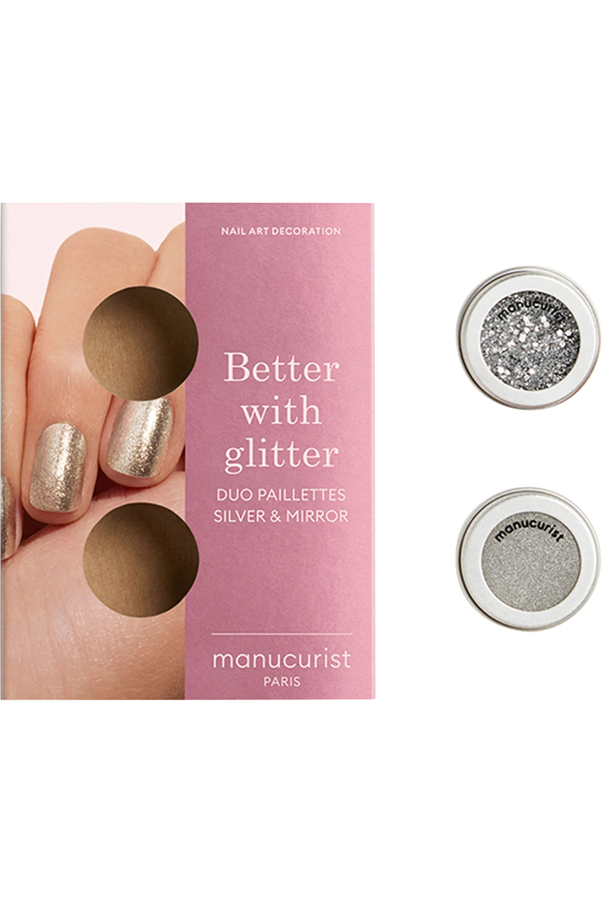 Manucurist Duo de poudre à effet et paillettes Silver edition-4 g