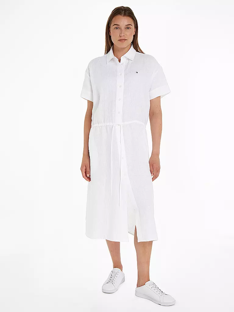 TOMMY HILFIGER Hemdblusenkleid weiss