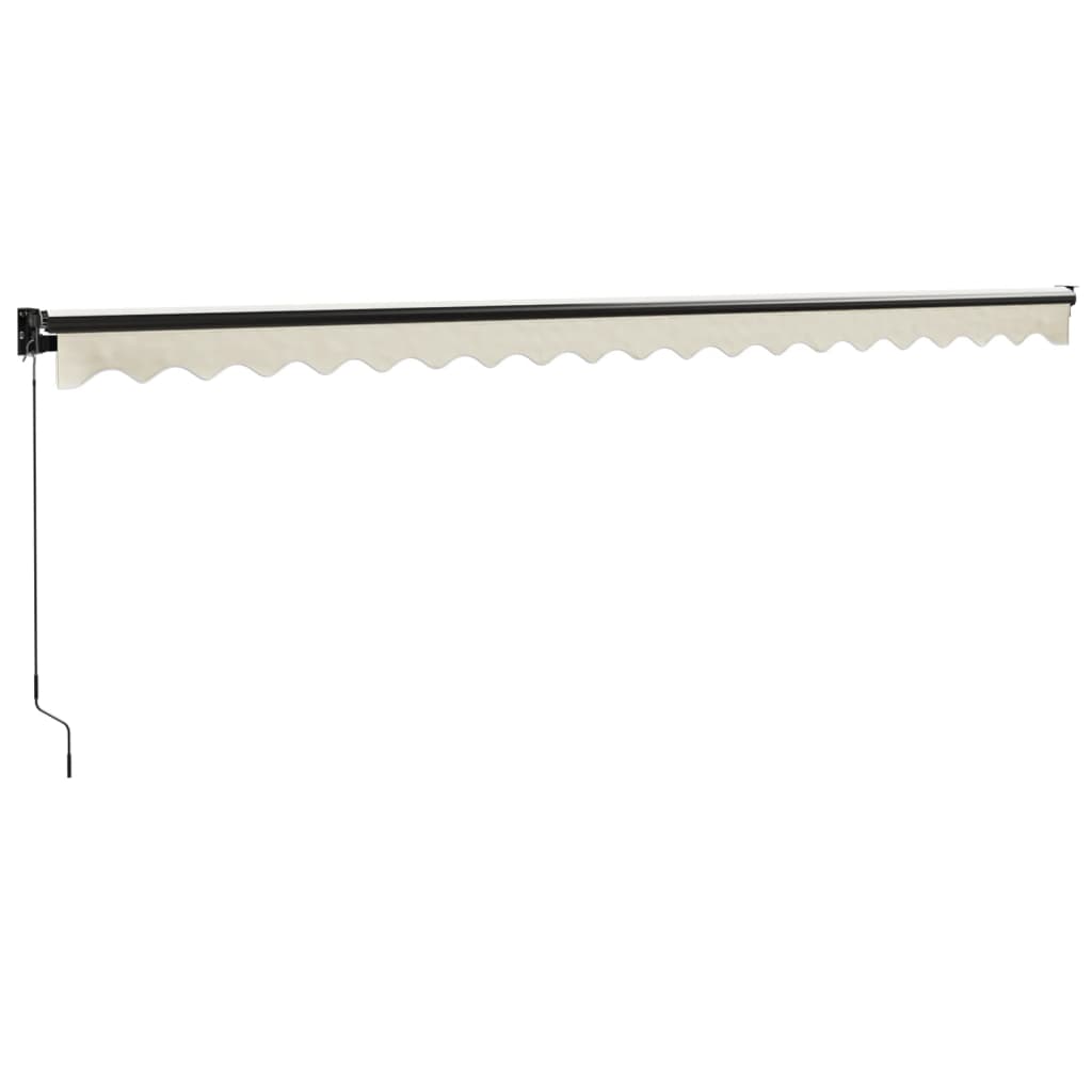 Auvent rétractable crème 5x3 m tissu et aluminium