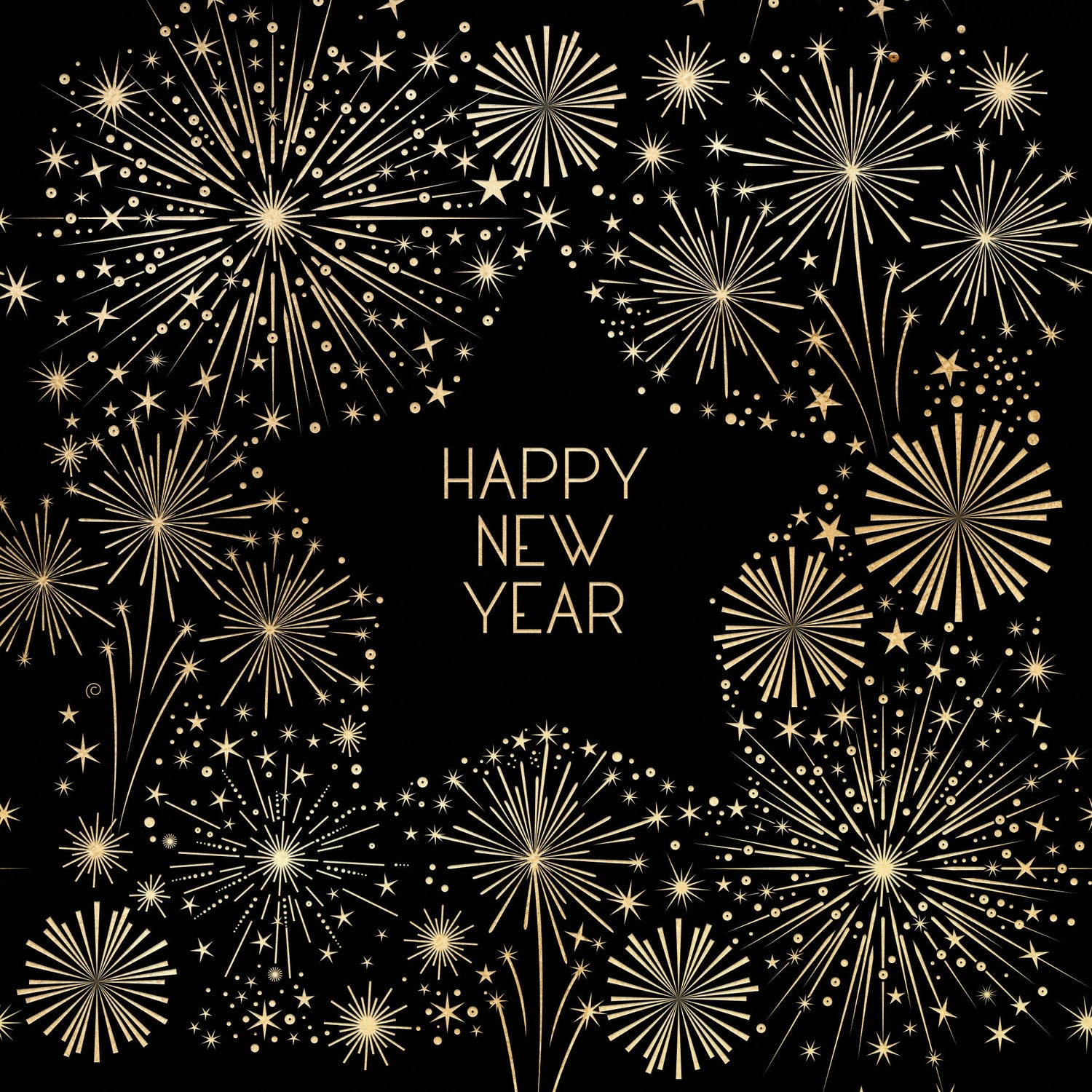 Ambiente servet happy new year zwart 33 x 33 cm 20 stuks