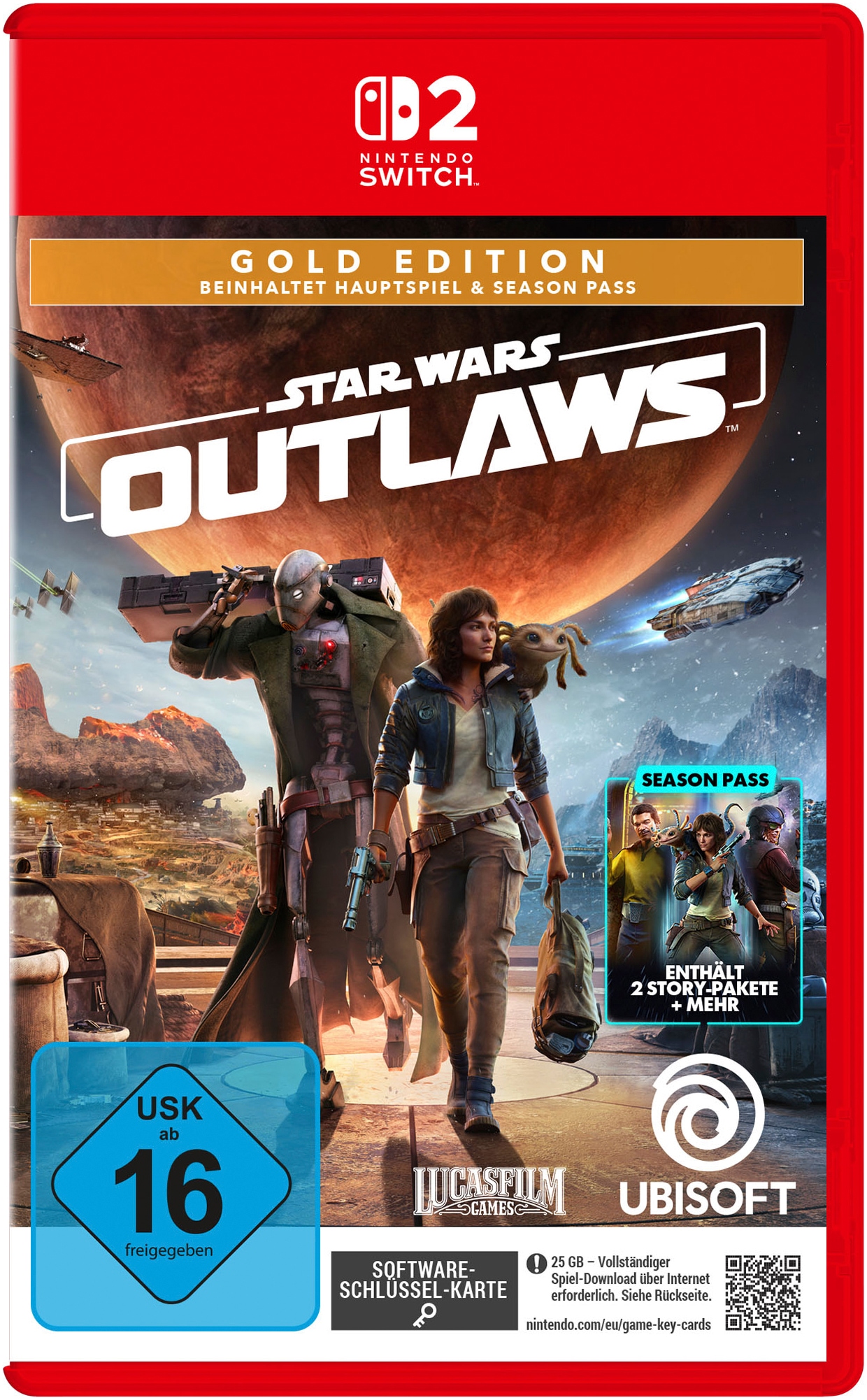 UBISOFT Spielesoftware »Star Wars Outlaws Gold Edition (inkl. Season Pass) - [NSW 2 - KeyCard]« Nintendo Switch 2