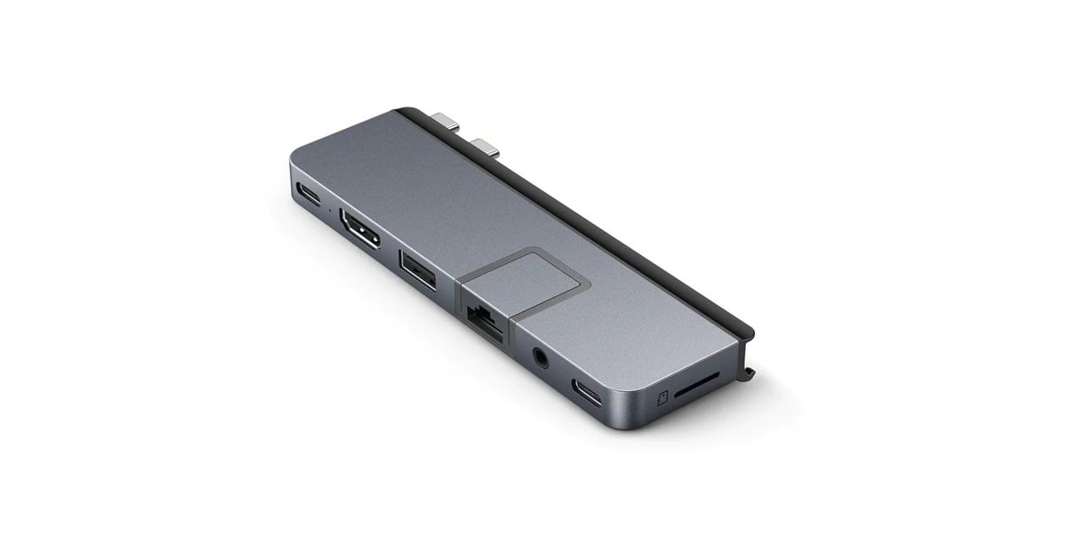 HyperHyperDrive DUO PRO 7-in-2 USB-C Hub dockingstation  (Grijs)