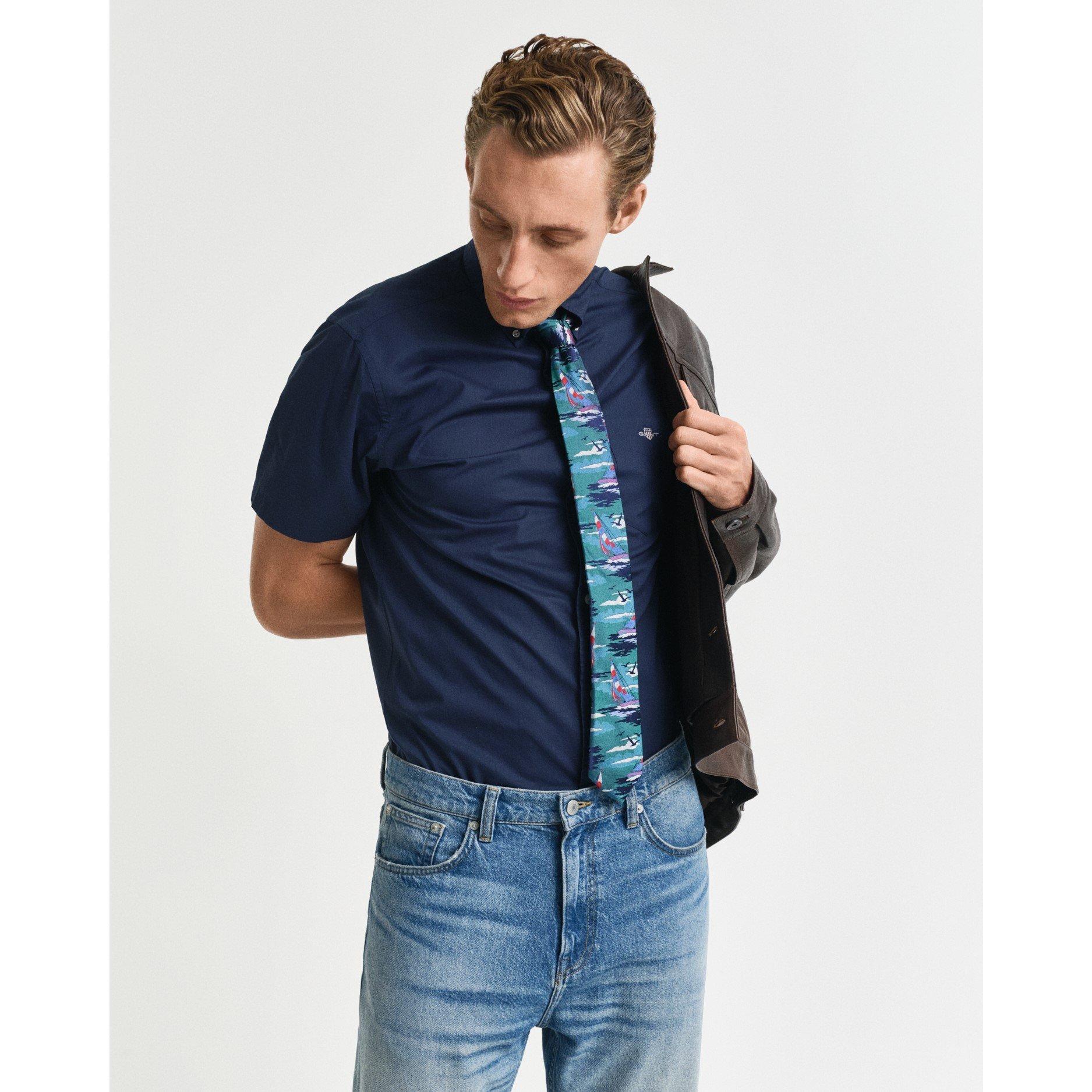 Gant Regular Fit Classic Poplin Short Sleeve Shirt