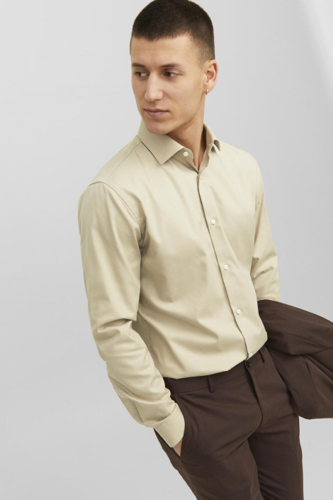 Jack & Jones beige heren overhemd