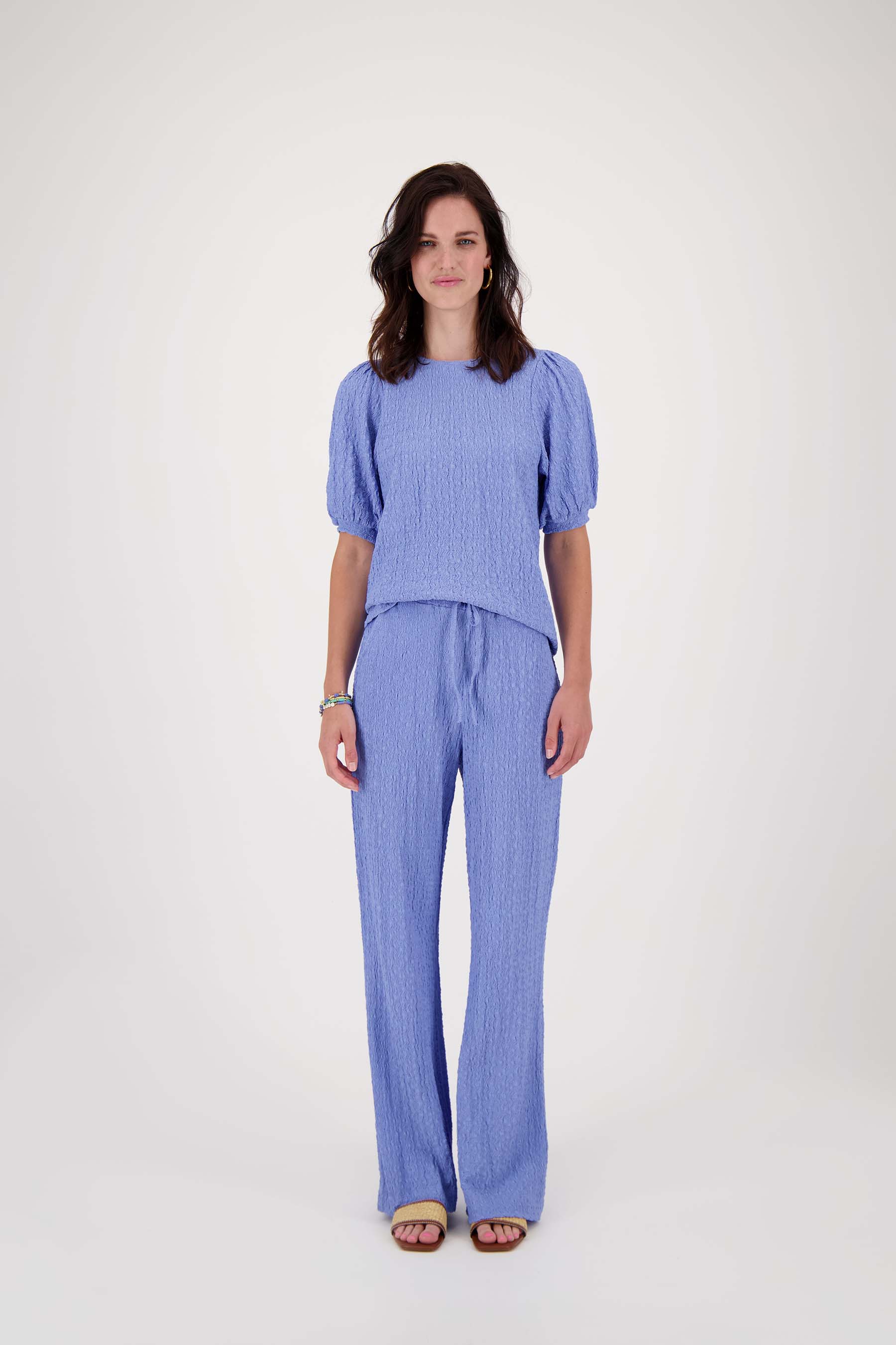 broek van crinkle stof