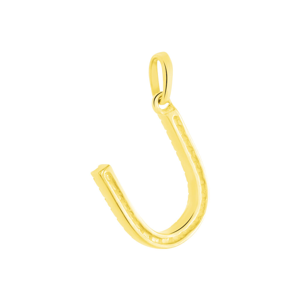 Pendentif Lettre U Or Jaune Oxyde