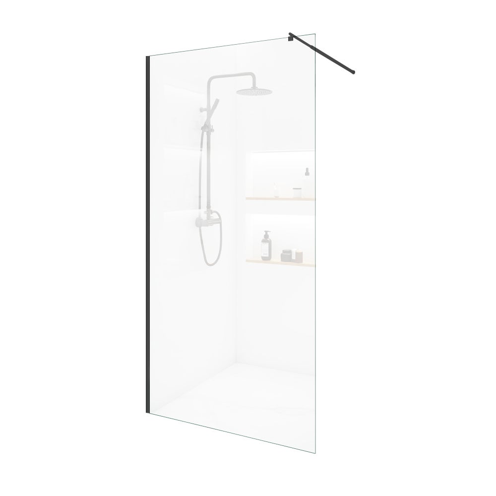 Home Deluxe - Douchecabine - BAKI - Breedte: 100 cm, Zwart profiel, Helder glas, Aluminium frame - 10 mm gehard veiligheidsglas | Inloopdouche, Douchewand, Douchedeur
