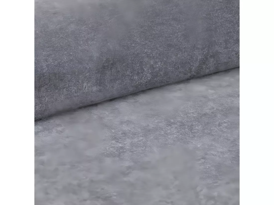 Canapé d'angle panoramique convertible LORIO en tissu aspect velours gris