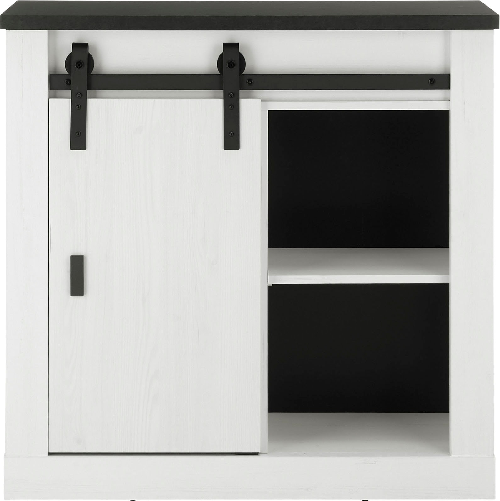 Home affaire Regal »SHERWOOD« modernes Holz Dekor, mit Scheunentorbeschlag aus Metall, Breite 93 cm