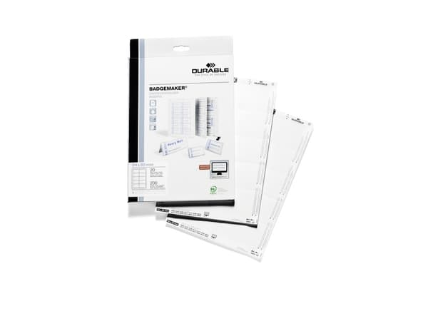 Durable BADGEMAKER® indstik til navneskilte 54x90 mm - (20 ark á 10 stk.)
