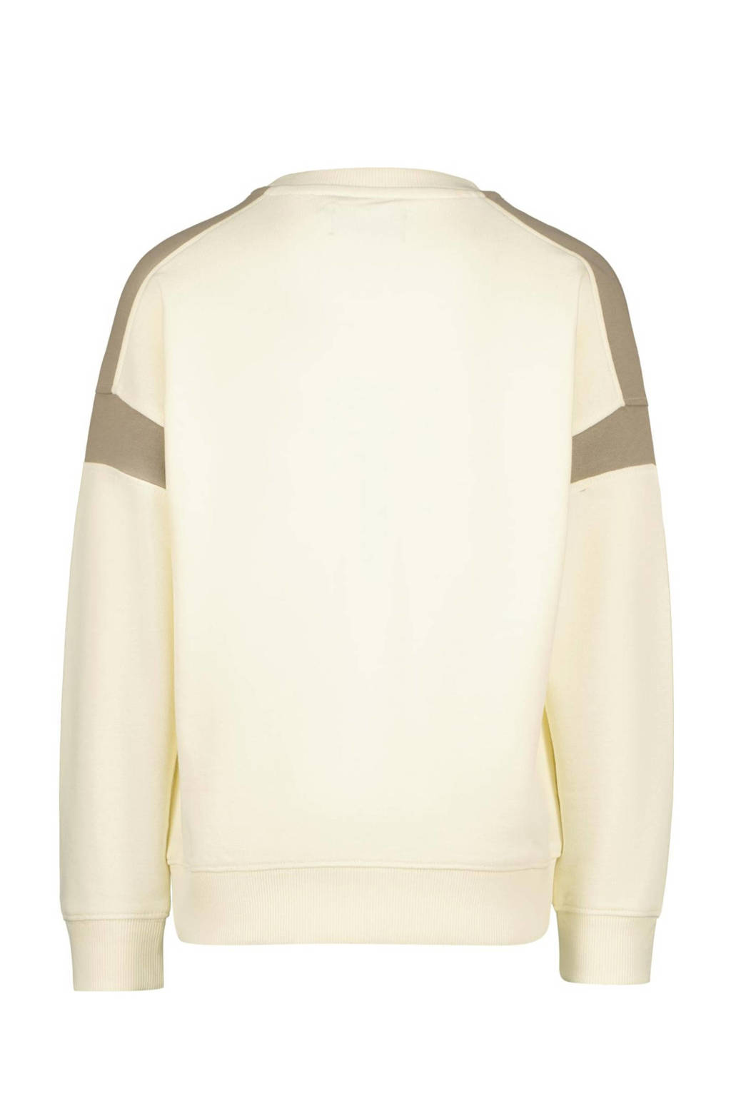 Raizzed sweater Jamison met tekst beige