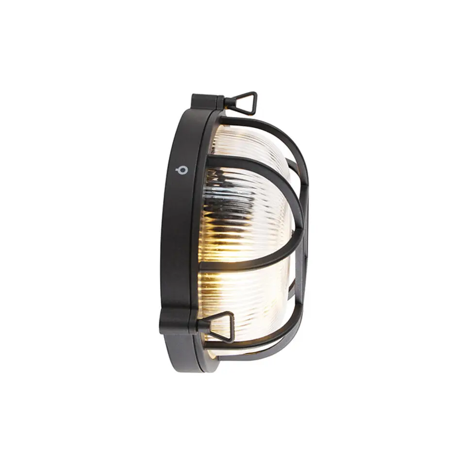 Qazqa wandlampen buiten nautica zwart e27