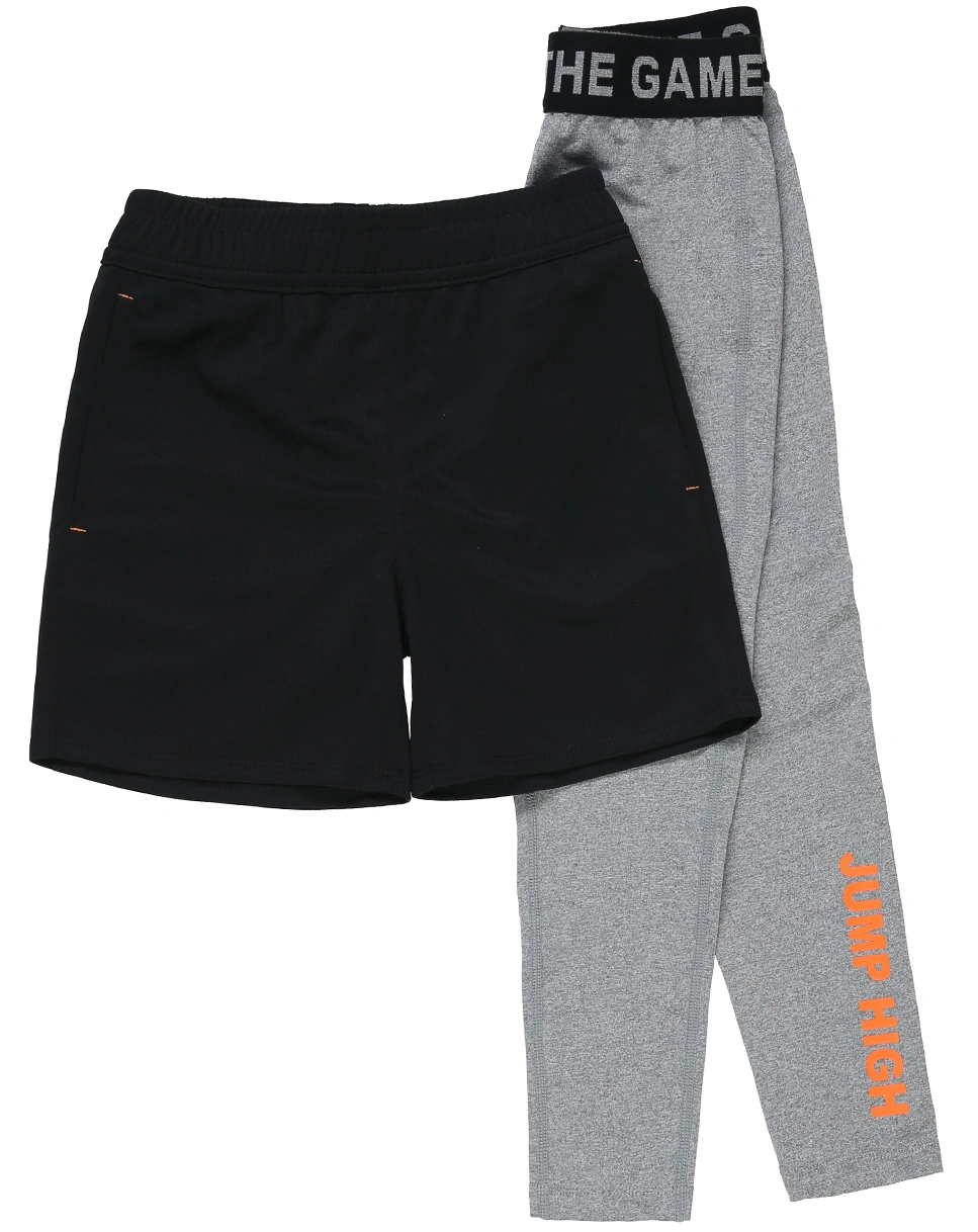 Funktions-Leggings JUMP HIGH mit Shorts in schwarz