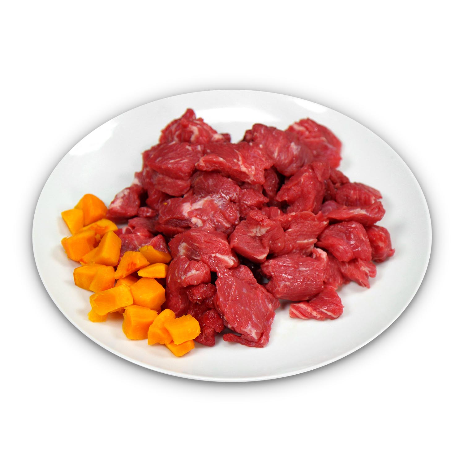 leckeres Rind an gedämpftem Kürbis