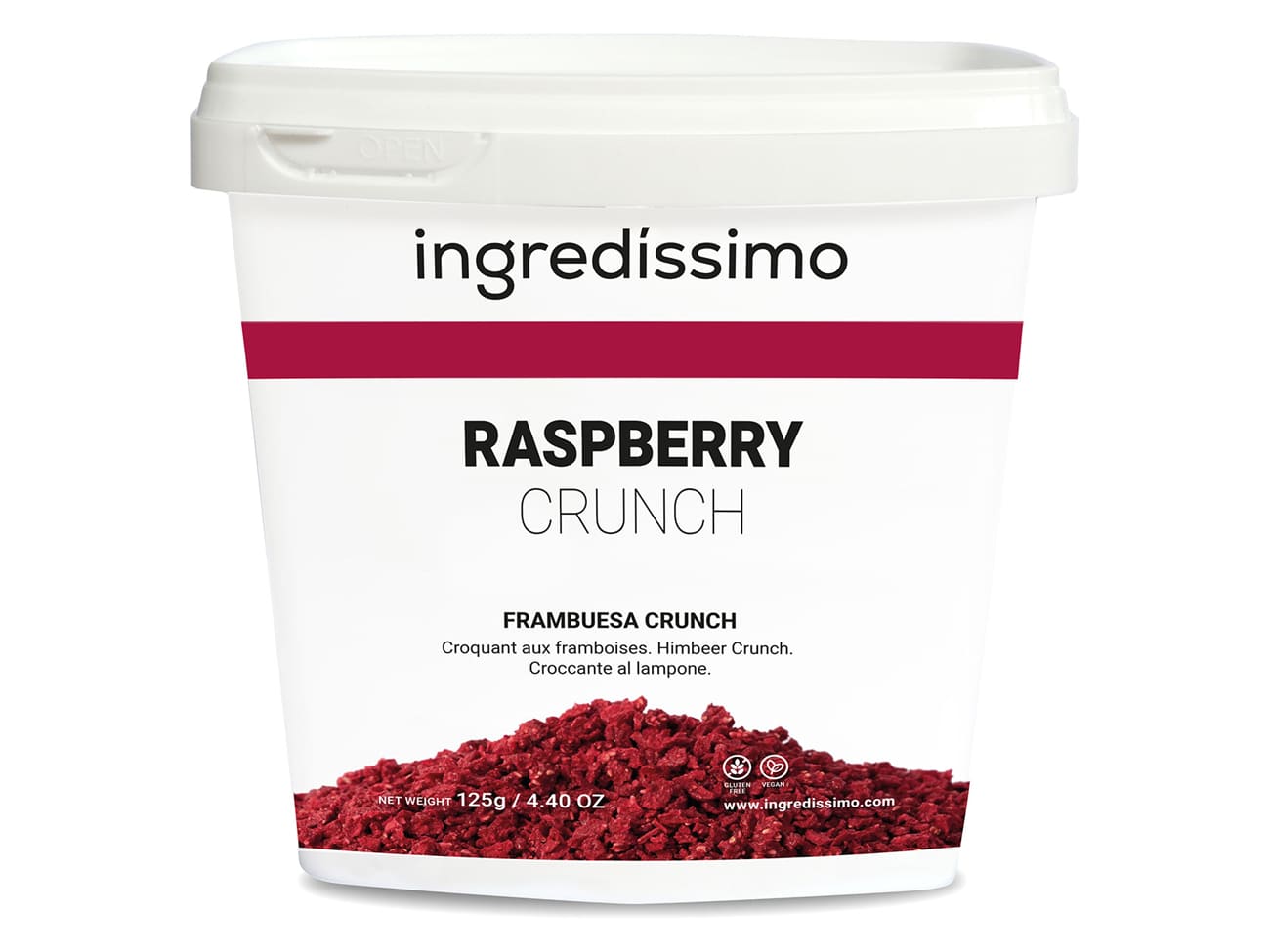 Éclats (crunchy) de framboise croustillants - 125 g - Ingredissimo