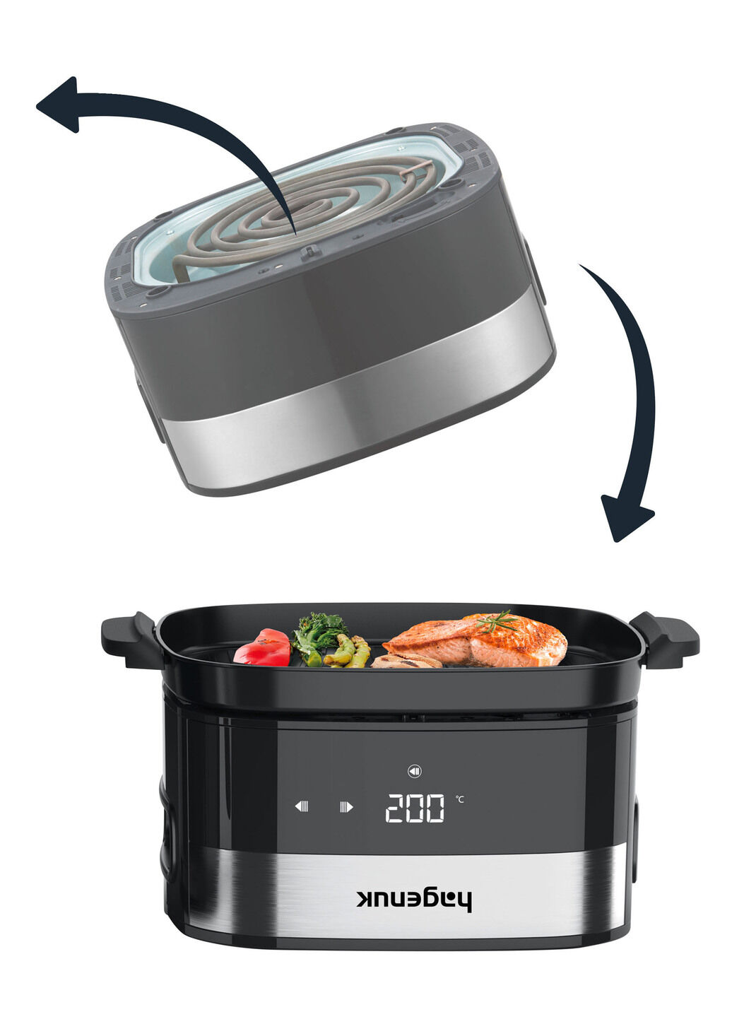 Heissluft-Fritteuse 2-in-1