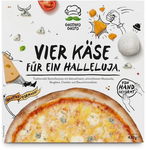 Gustavo Gusto Pizza Quattro Formaggi, 4 Käse