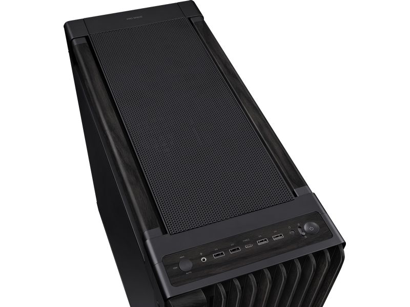 ASUS PC-Gehäuse ProArt PA602 Wood Edition Schwarz Eleganter Mid-Tower Gehäuse mit exzellentem Airflow