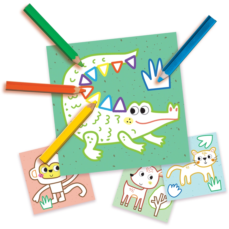 SES Creative® My first 3-in-1 Fingerfarben, Ausmalen und Formen kleben