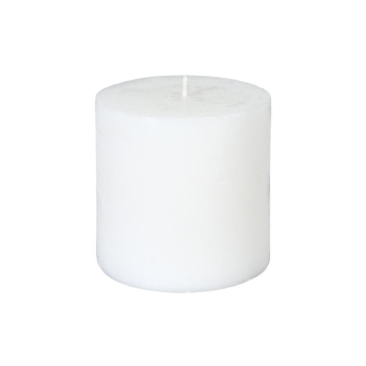 BOUGIE RONDE RUSTIC BLANC 10X10CM