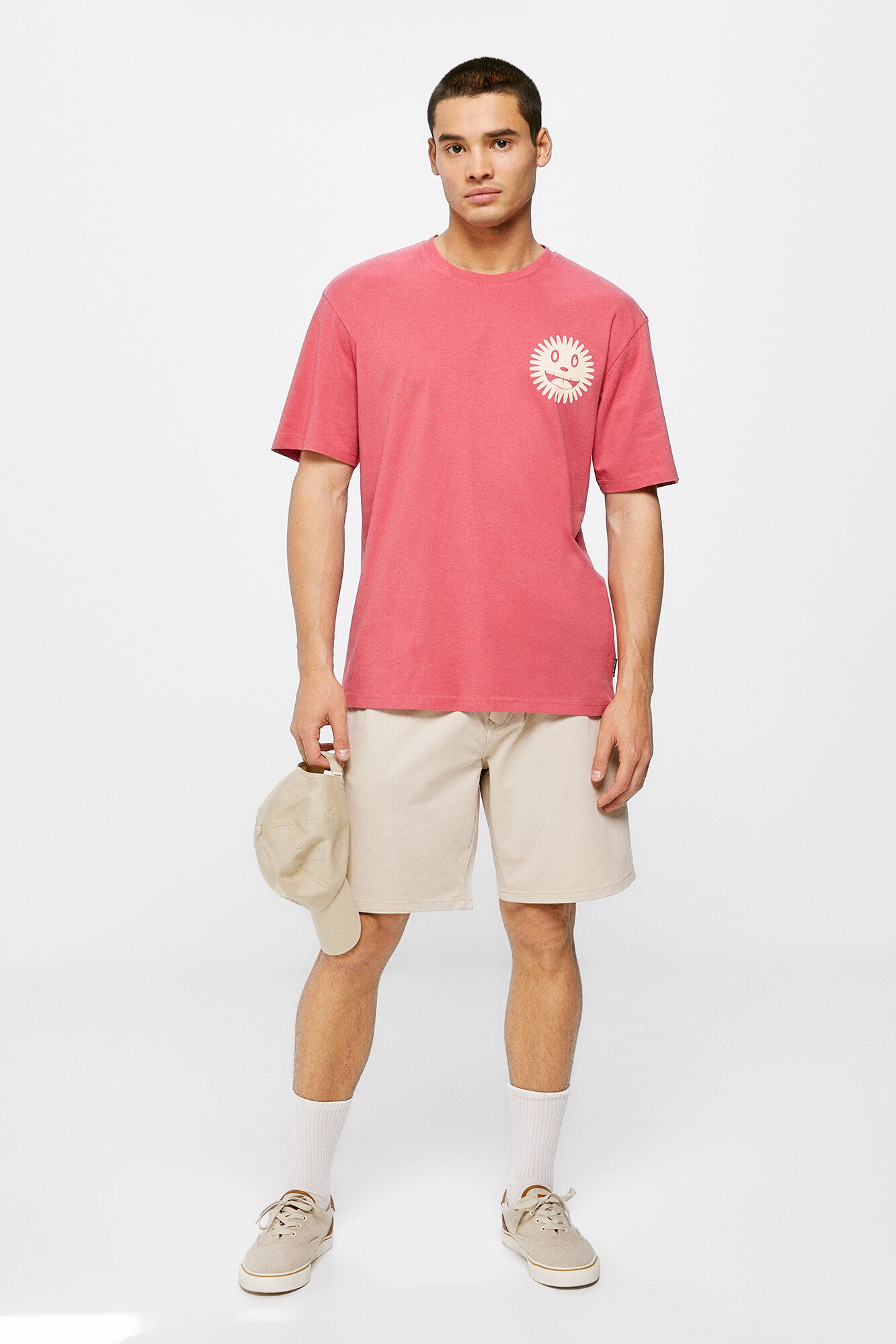 Estampa com estampa na camiseta - roxa